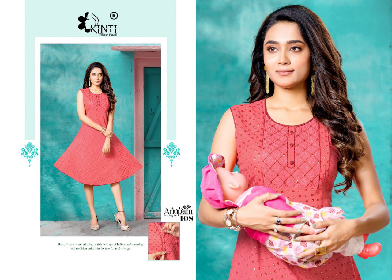 Kinti Anupam 101 Embroidery Heavy Rayon Daily Wear Kurti Collection